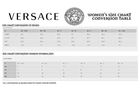 versace size chart shirt|versace size chart men's.